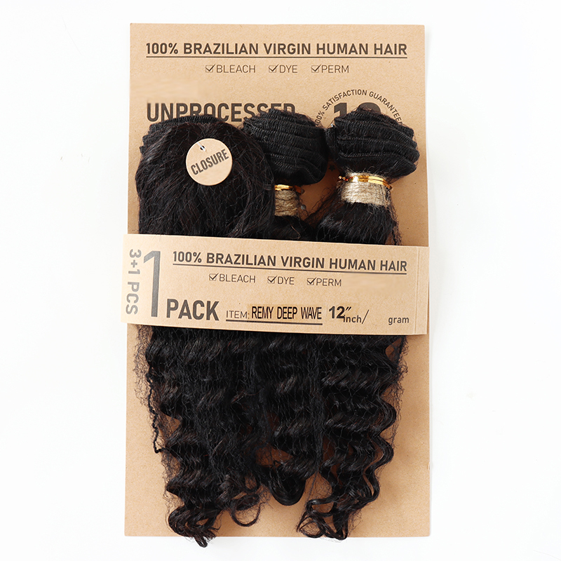 Extension di capelli umani con - Deep Wave 3 Bundles With Closure recensione e prezzo