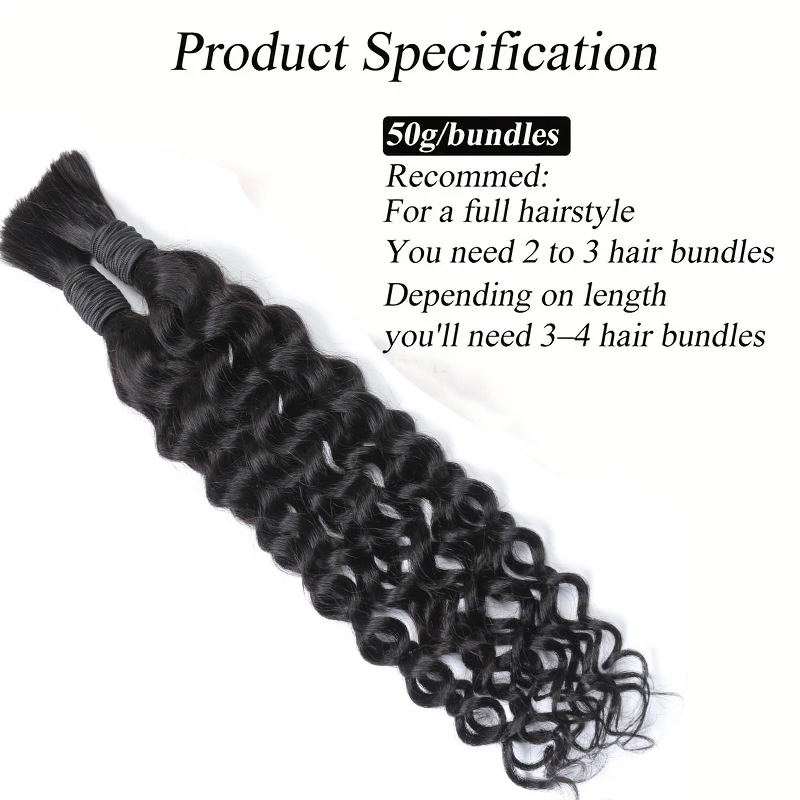 Capelli umani ondulati stile b - Water Wave Bulk Human Hair For Braiding recensione e prezzo