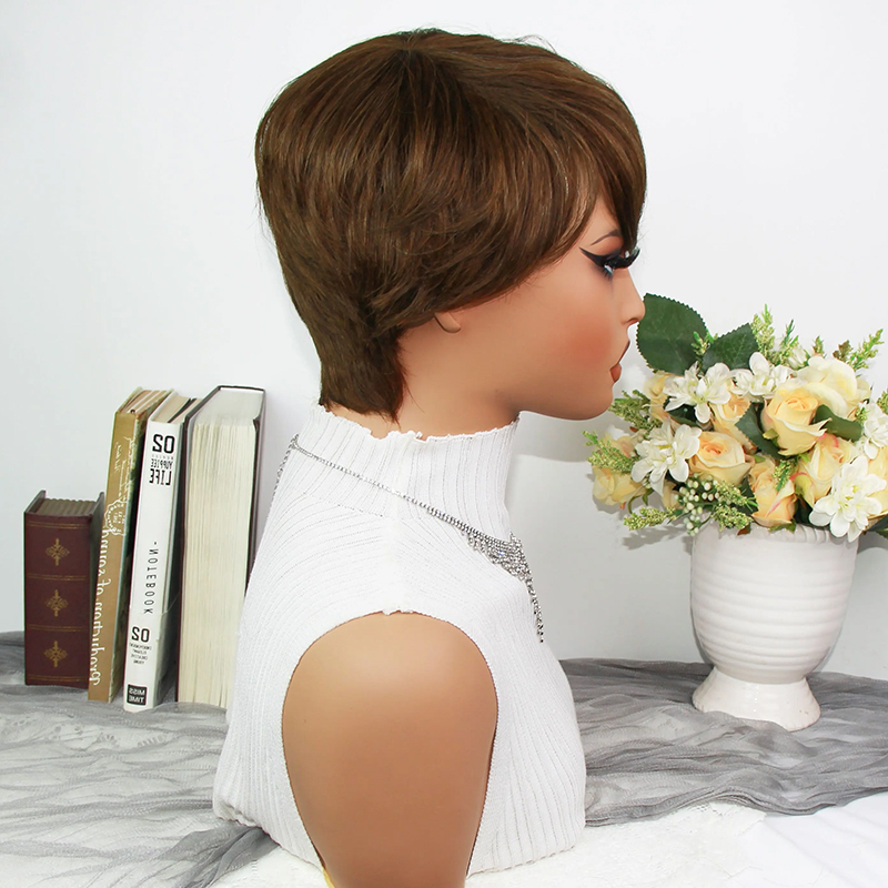 Parrucche Pixie Cut Marrone Ci - Short Pixie Cut Wig Human Hair Cheap recensione e prezzo